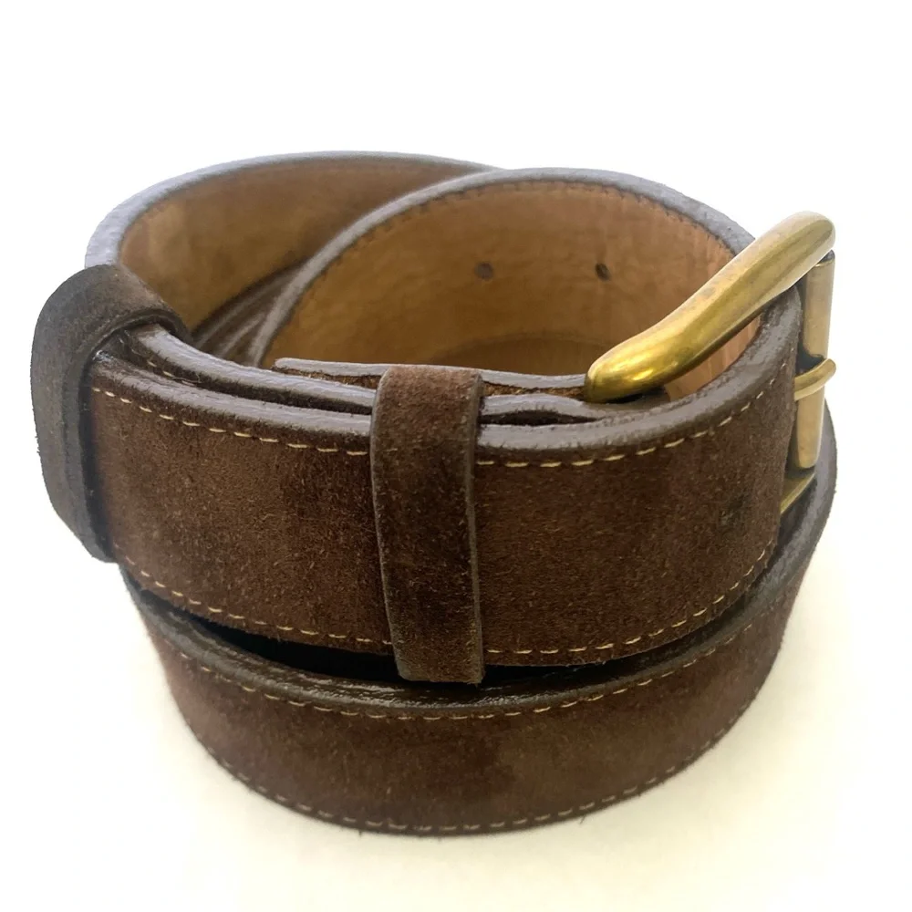 Orvis Men's Brown Suede Leather Trouser Belt